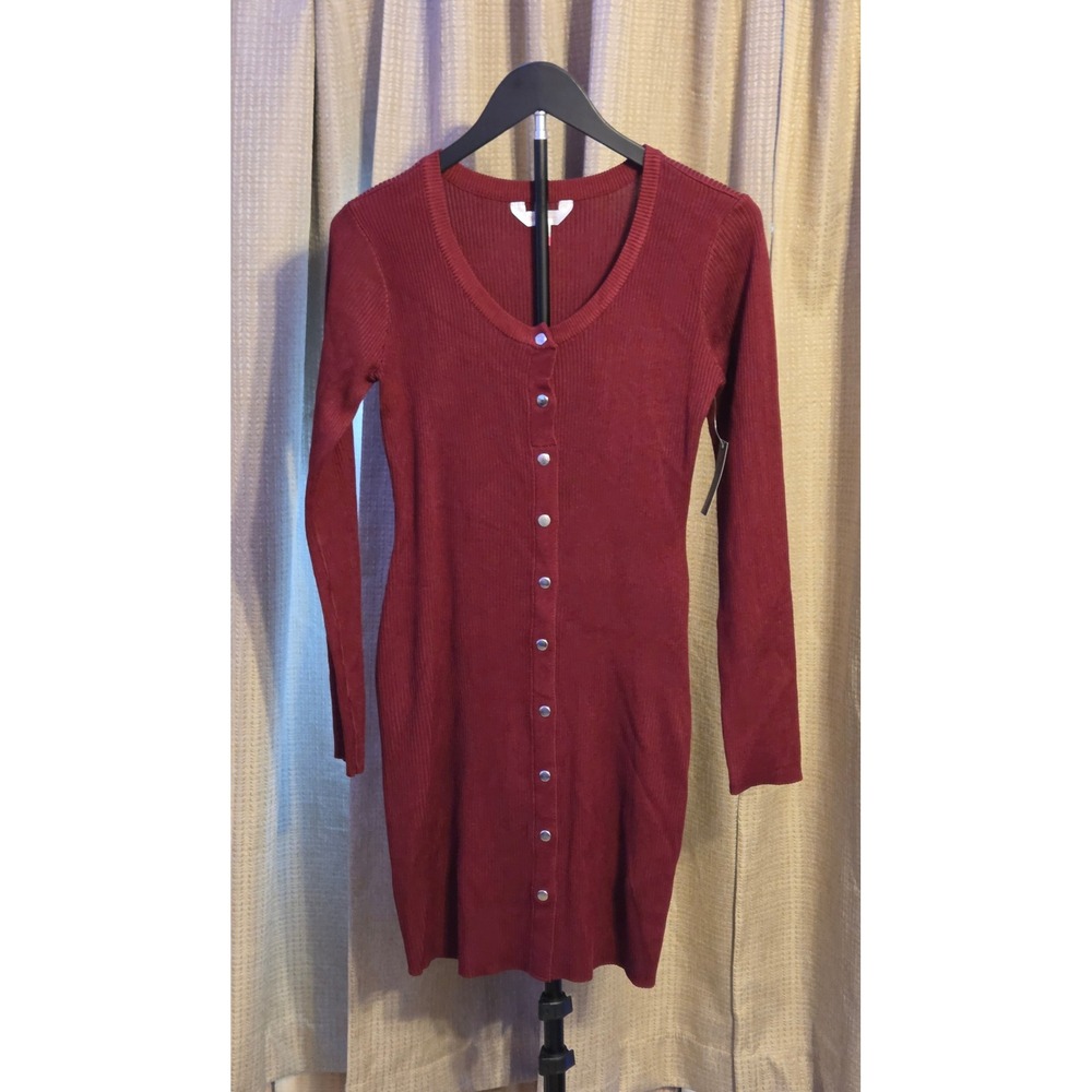 NWT No‎ Boundaries Quarter Button Long Sleeve Sweater Dress Women's Size Medium